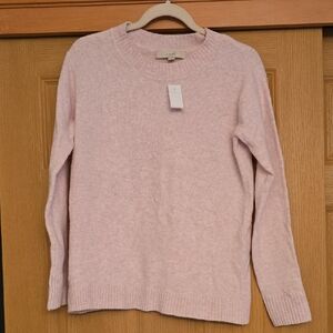 LOFT Light Pink Crew Neck Sweater